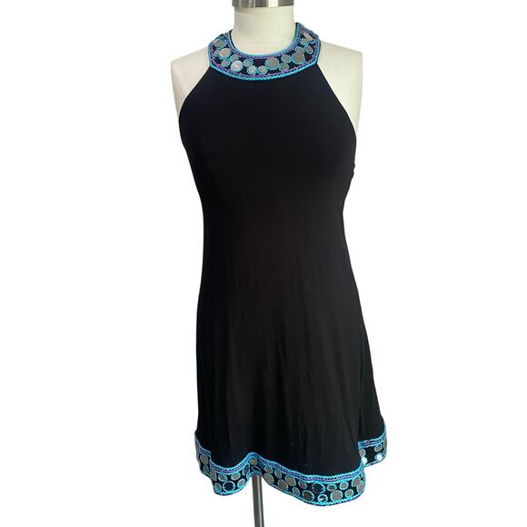 INC International Concepts Black Dress w/T-Back & Embroidered Detail Sz Small - Picture 1 of 10
